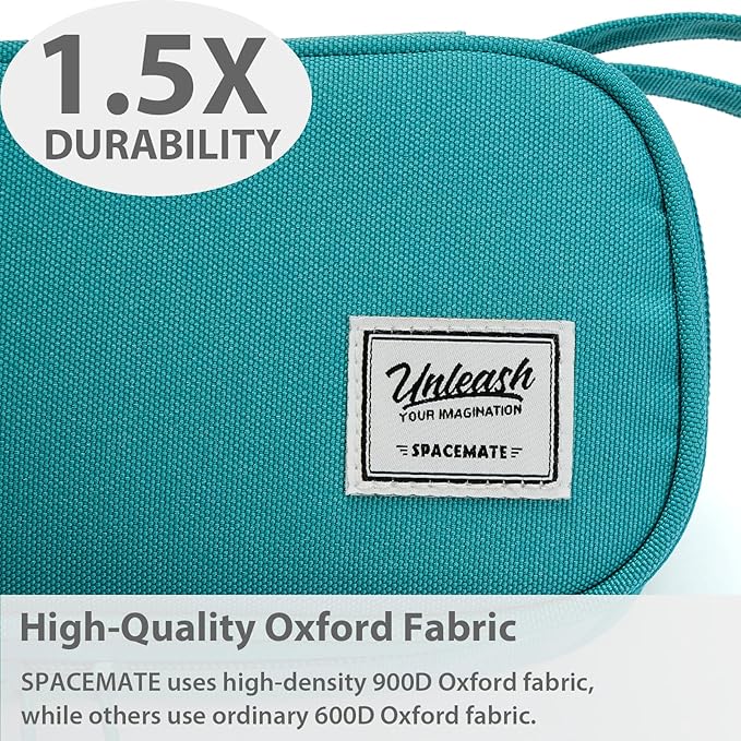 Pencil Case Pouch Box Bag School Supplies Girls Boys Kids, Cute Preppy Stuff Large Big Capacity Aesthetic Pen Organizer, Back to College Stationary, Teal, Standard Stlye, 1800ml