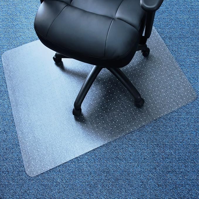 Marvelux Office Chair Mat for Low Pile Carpets 36" x 48” Clear Vinyl Protector Mat for Under Desks, Rectangular PVC Carpeted Floor Mat for Gaming Chairs and Computer Desks, Shipped Flat