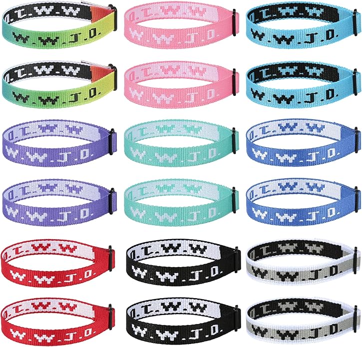 6PCS WWJD Bracelet for Women Men, Christian Gifts Wristbands, WWJD Rubber Bracelets - What Would Jesus Do Silicone Bracelet
