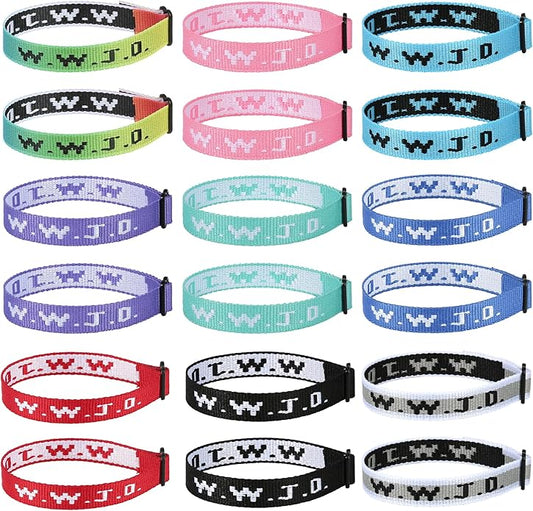 6PCS WWJD Bracelet for Women Men, Christian Gifts Wristbands, WWJD Rubber Bracelets - What Would Jesus Do Silicone Bracelet