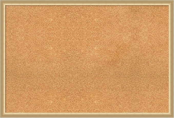 Amanti Art Natural Cork Board for Wall, 26x38 Vision Board with Gold Frame, Large Corkboard Office Decor for Home Organization, Casual Corkboard Pinboard to display items for home organization