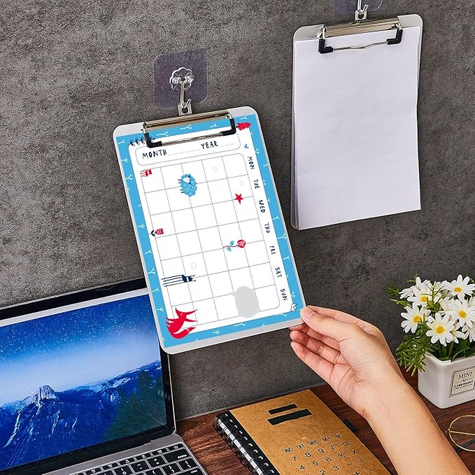 Henoyso 12 Pack A5 School Classroom Clipboard for Teacher Student Bulk Mini Aluminum Clipboard 6×9 inch Small Metal Clip Board with Low Profile Clip & Hanging Hole Memo Size for Medical Construction