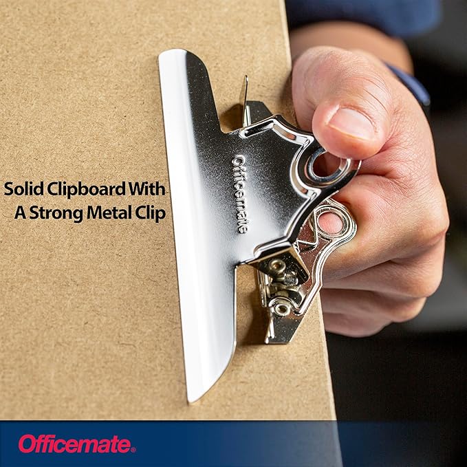 Officemate Recycled Wood Clipboard, 6 Inch Clip, 1 Pack Clipboard, Letter Size (9 x 12.5 Inches), Brown (83100)