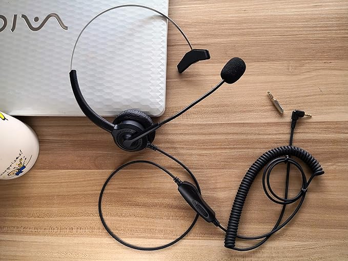 Cosyplus 2.5mm Telephone Headset Monaural with Noise Cancelling Microphone for DECT AT&T ML17929 Vtech Panasonic KX-T7630 Polycom Clarity XLC3.4 Office IP and Cordless Dect Phones（T10）