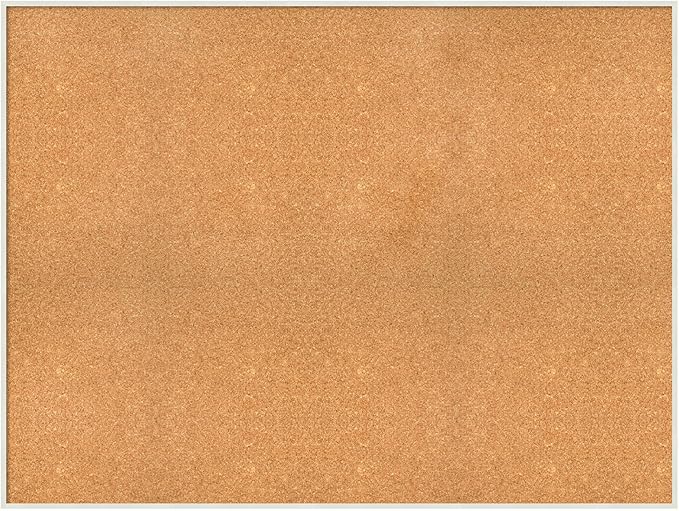 Amanti Art Natural Cork Board for Wall, 37x49 Vision Board with White Frame, Oversize Corkboard Office Decor for Home Organization, Modern Corkboard Pinboard to Display Items for Home Organization in
