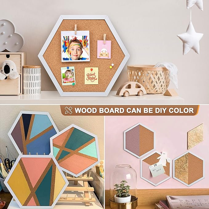 4 Packs Cork Board,Corkboards for Wall,Small Cork Board Decorations,Cork Boards for Walls with Frame, Decorative for Office, School & Home
