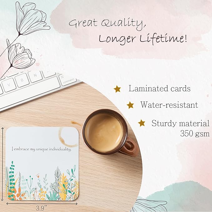 Positive Affirmations & Thought-Provoking Questions for Women | Motivational & Mindful Daily Cards
