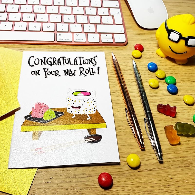 Congratulations on Your New Roll Card, Cute and Funny New or First Job Gift, Work or Office Promotion Congrats for Boss, Coworker, Colleague, Friend, Husband, Wife