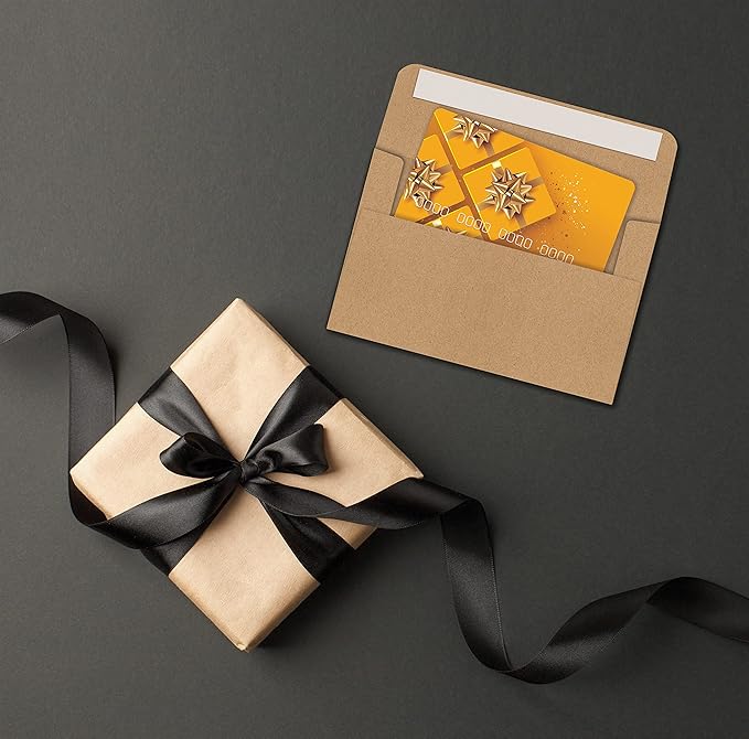 Better Office Products Kraft Invitation Envelopes, 100-Pack, A1 Size (3.625" x 5.12"), Strong 35 lb. Paper, Fits 3.5" x 5" Invitation, RSVP, Photos, Gift Cards (Square Flap with Peel & Stick Closure)