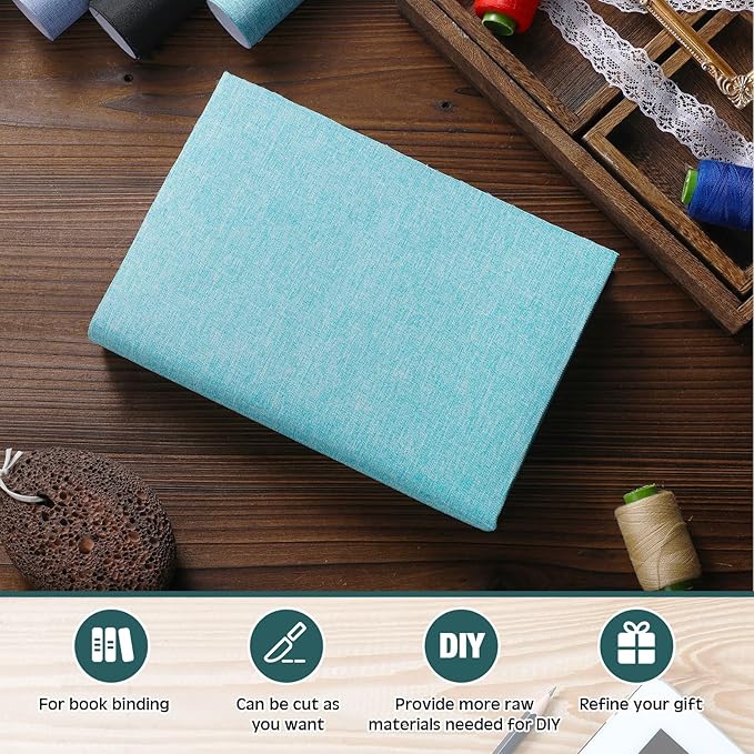 4 Pcs Book Cloth Bookcover Fabric Surface with Paper Backed Book Binding Cloth Fabric Book Cover for Scrapbooking Album DIY Craft Supplies Home, 4 Colors(Cool Color,40 x 16 Inches)