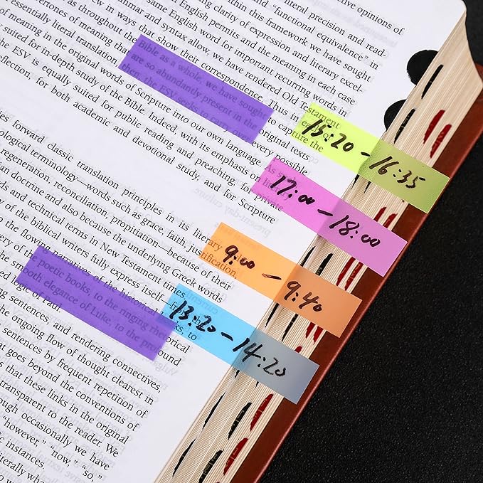 Lysas 4 Sets Neon Page Markers Colored Index Tabs, Fluorescent Sticky Note for Page Marker, 560pcs