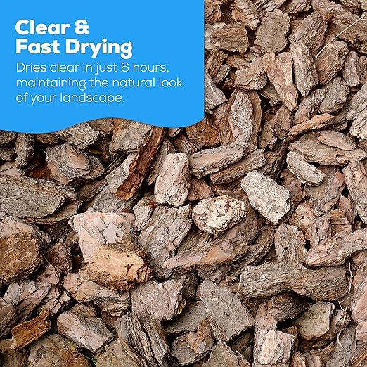 Superclear TerraLock Mulch Glue for Landscaping, 5 Gallon Rock Glue. Easy Spray, Easy Hold. Perfect for Mulch, Pea Gravel Large & Small, Rock, Straw and Stone, Pega para Piedras de Jardin