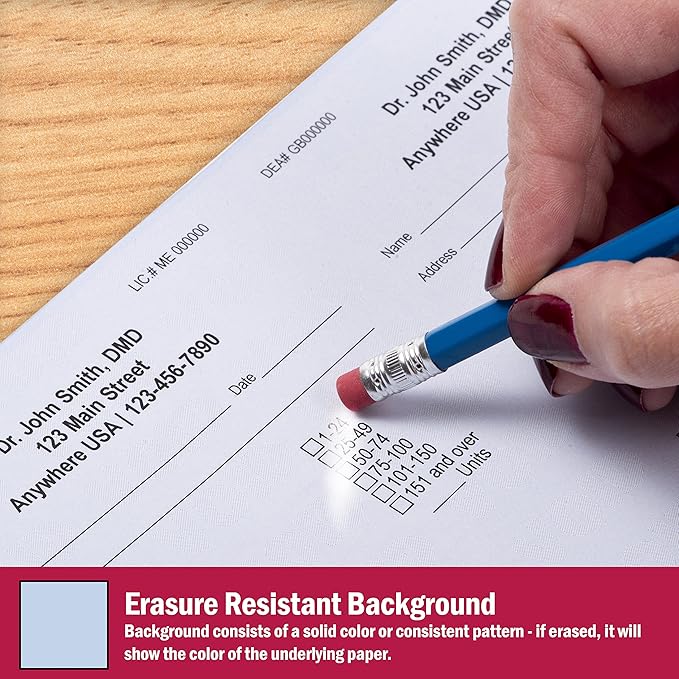 DocuGard Standard Medical Security Paper for Printing Prescriptions and Preventing Fraud, CMS Approved, 6 Security Features, Laser and Inkjet Safe, Blue, 8.5 x 11, 24 lb., 500 Sheets (04541)