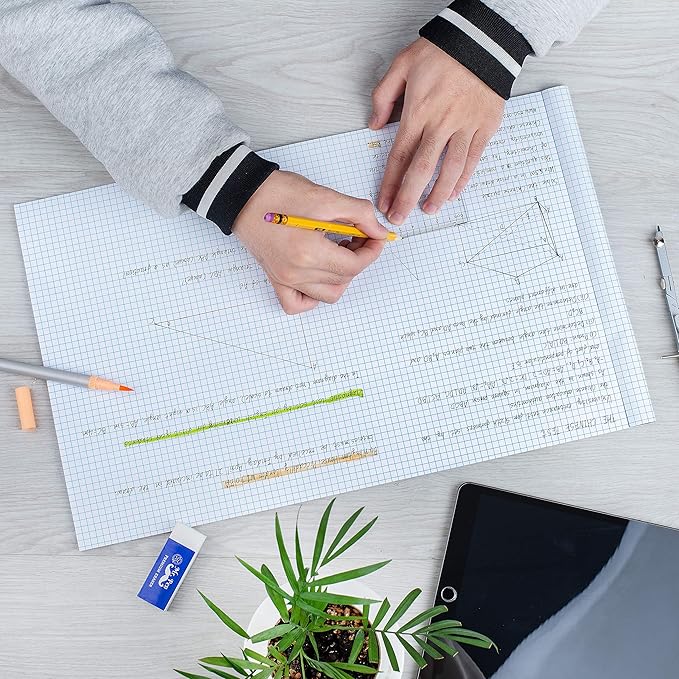 Mr. Pen- Graph Paper, 2 Pack of 22 Sheets, 17"x11", 5x5 (5 Squares per inch), Graphing Paper, Grid Paper Pad, Math Graph Paper Pad, Drafting Paper, Computation Pads, Large Graph Paper