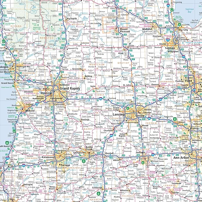 Rand McNally Easy to Read: Michigan State Map